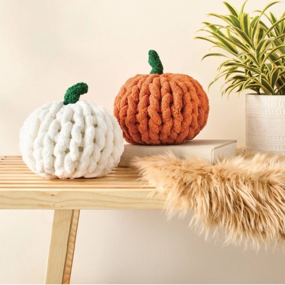 2ct Fall Craft Finger Knit Pumpkins Kit by Mondo Llama